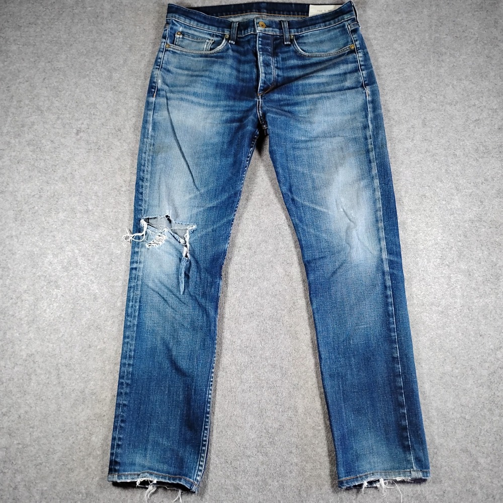 Rag & Bone Fit 2 Slim Renegade Distressed Jeans Mens 34 Made in USA